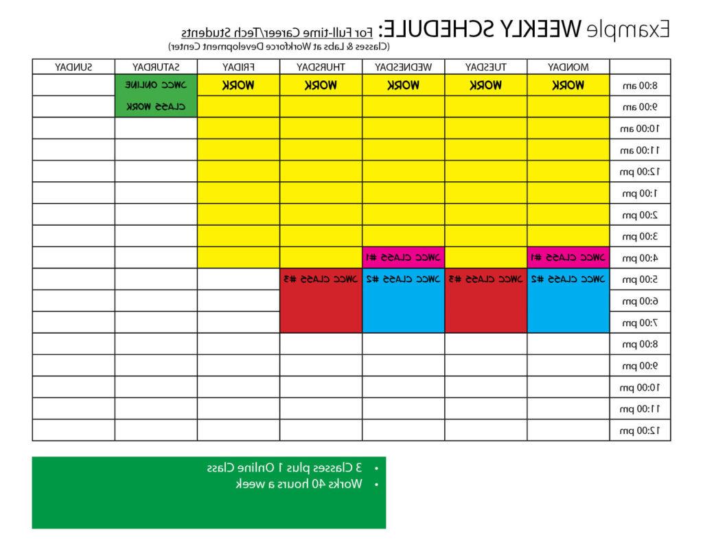 Full-time career/tech student schedule